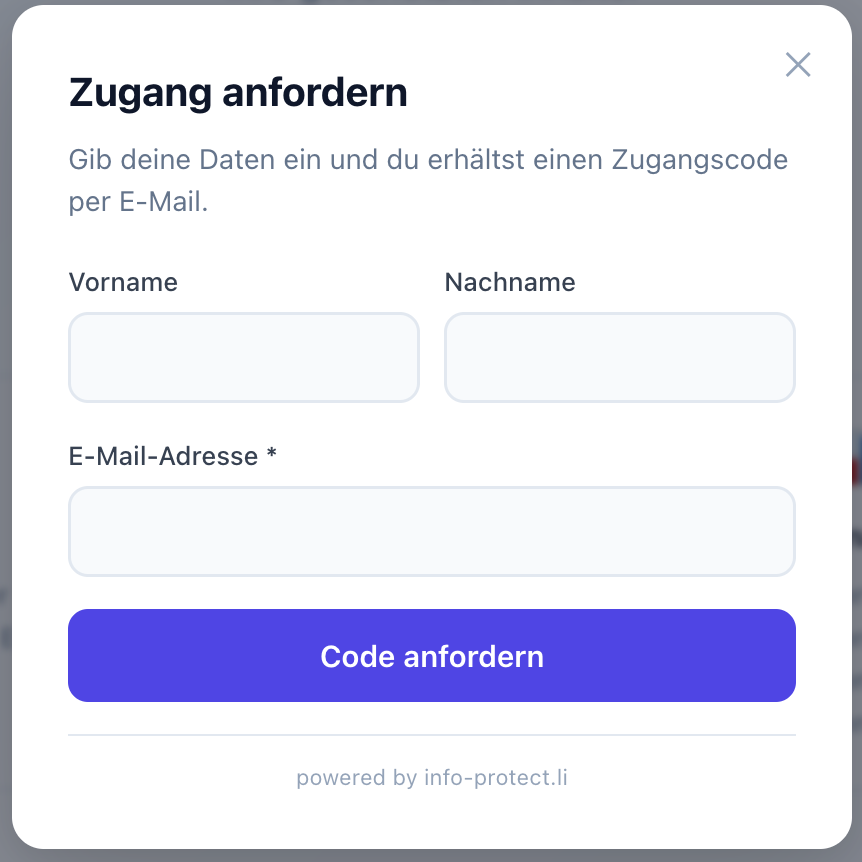 InfoProtect – Zugang anfordern